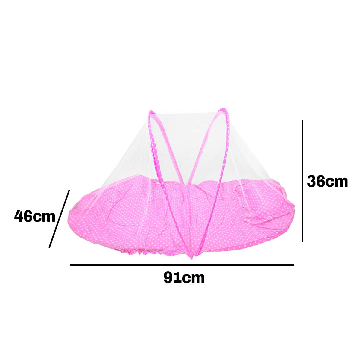 Berço Portátil de Bebê com Mosquiteiro Ninho Acolchoado Rosa