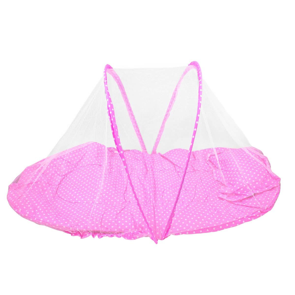 Berço Portátil de Bebê com Mosquiteiro Ninho Acolchoado Rosa