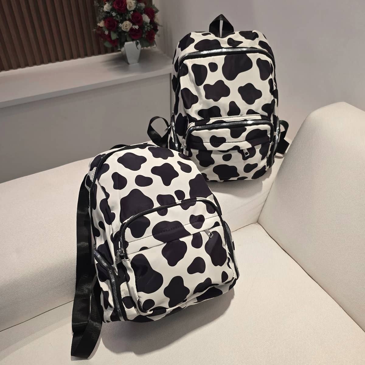 Mochila Escolar Média Estampa Vaquinha