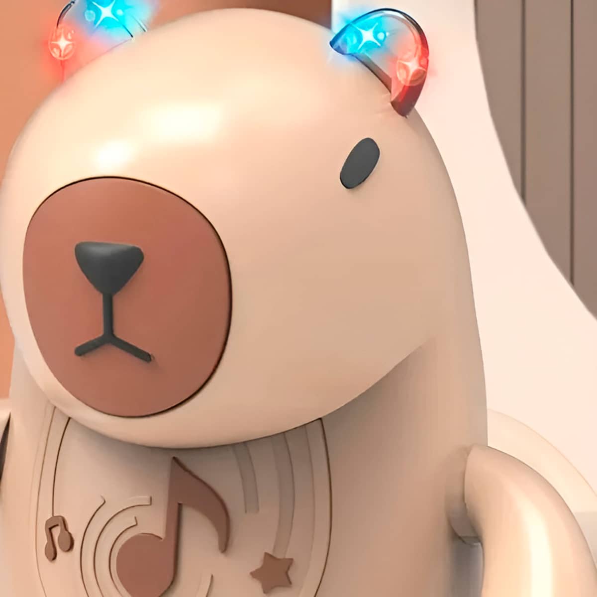 Brinquedo Robô Capivara Dançante com Música e Luz LED