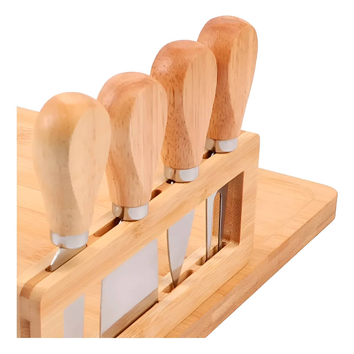 Conjunto Tábua Bambu para Queijos com 4 Utensílios