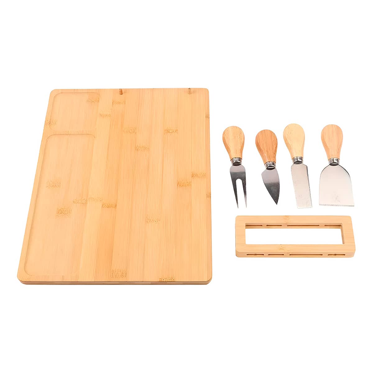 Conjunto Tábua Bambu para Queijos com 4 Utensílios