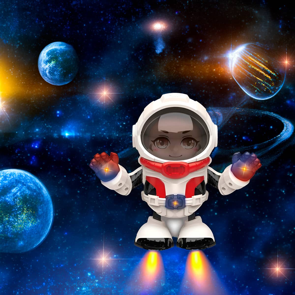 Brinquedo Robô Astronauta Dançarino com Luz e Som