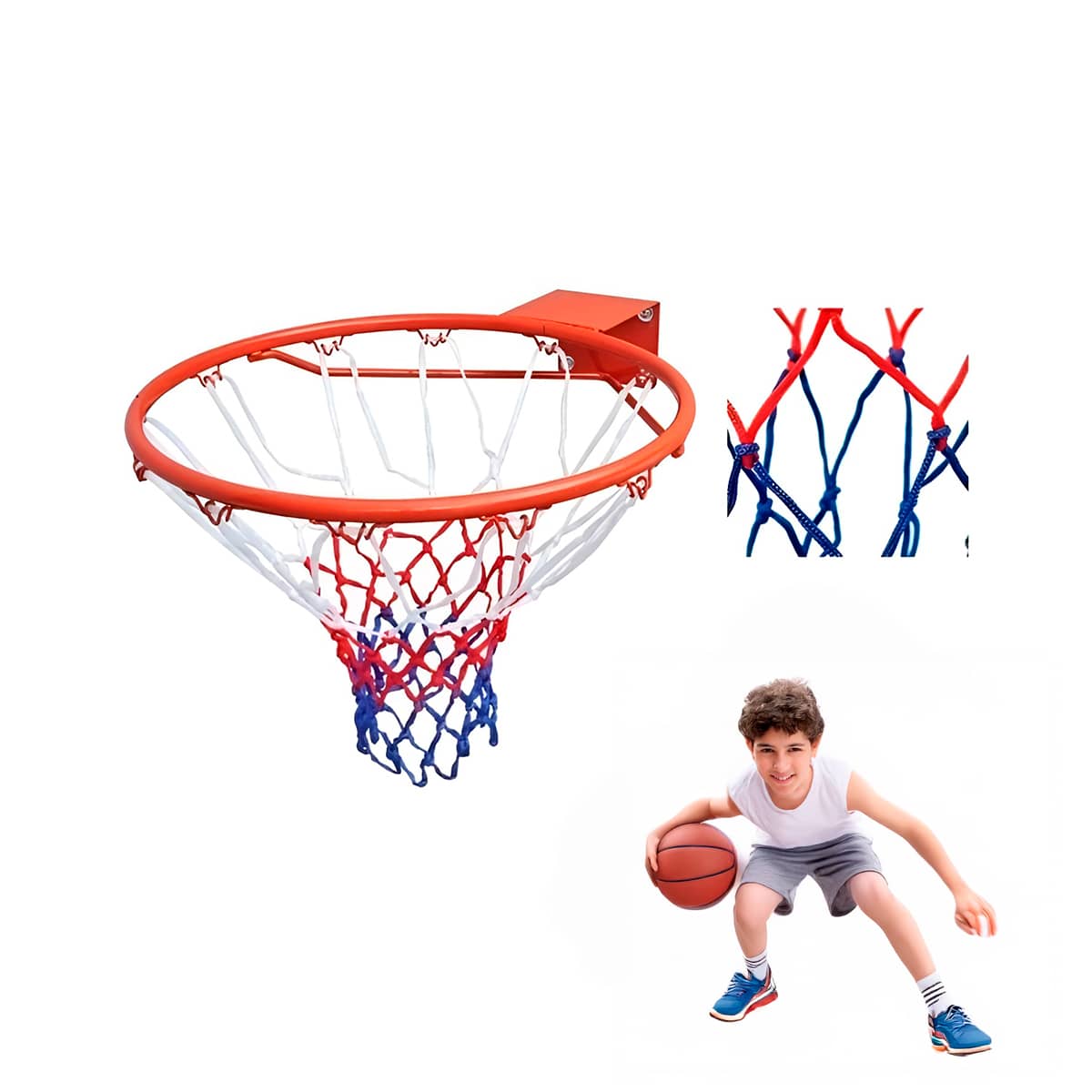 Cesta de Basquete com Bola Aro 30 cm e Bomba