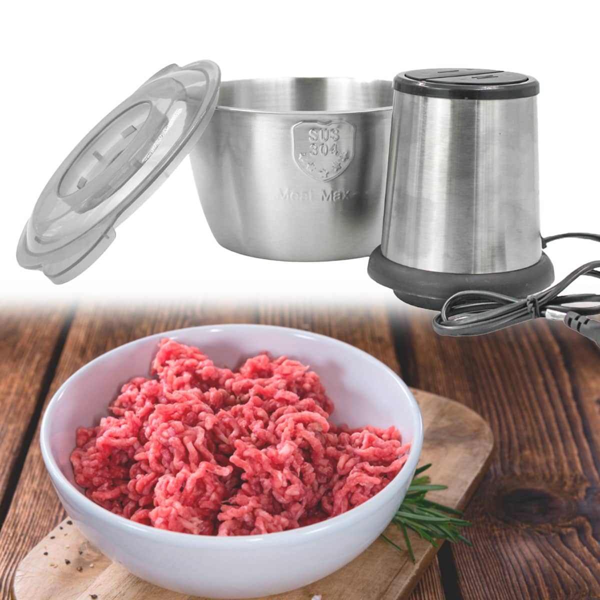 Triturador de Alimentos Elétrico 3 L 110 V Aço Inox