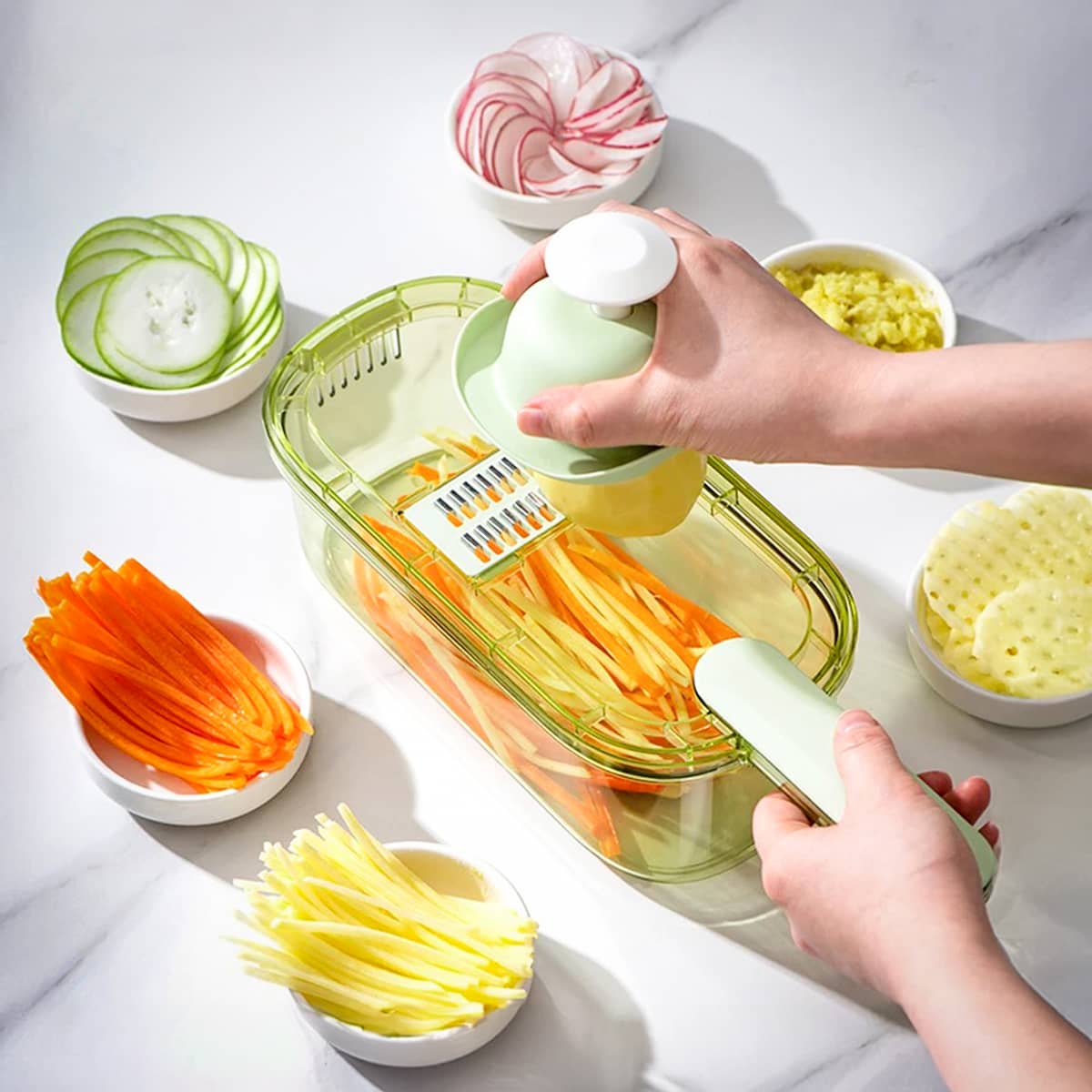 Cortador de Legumes Manual Ralador e Fatiador 4 em 1
