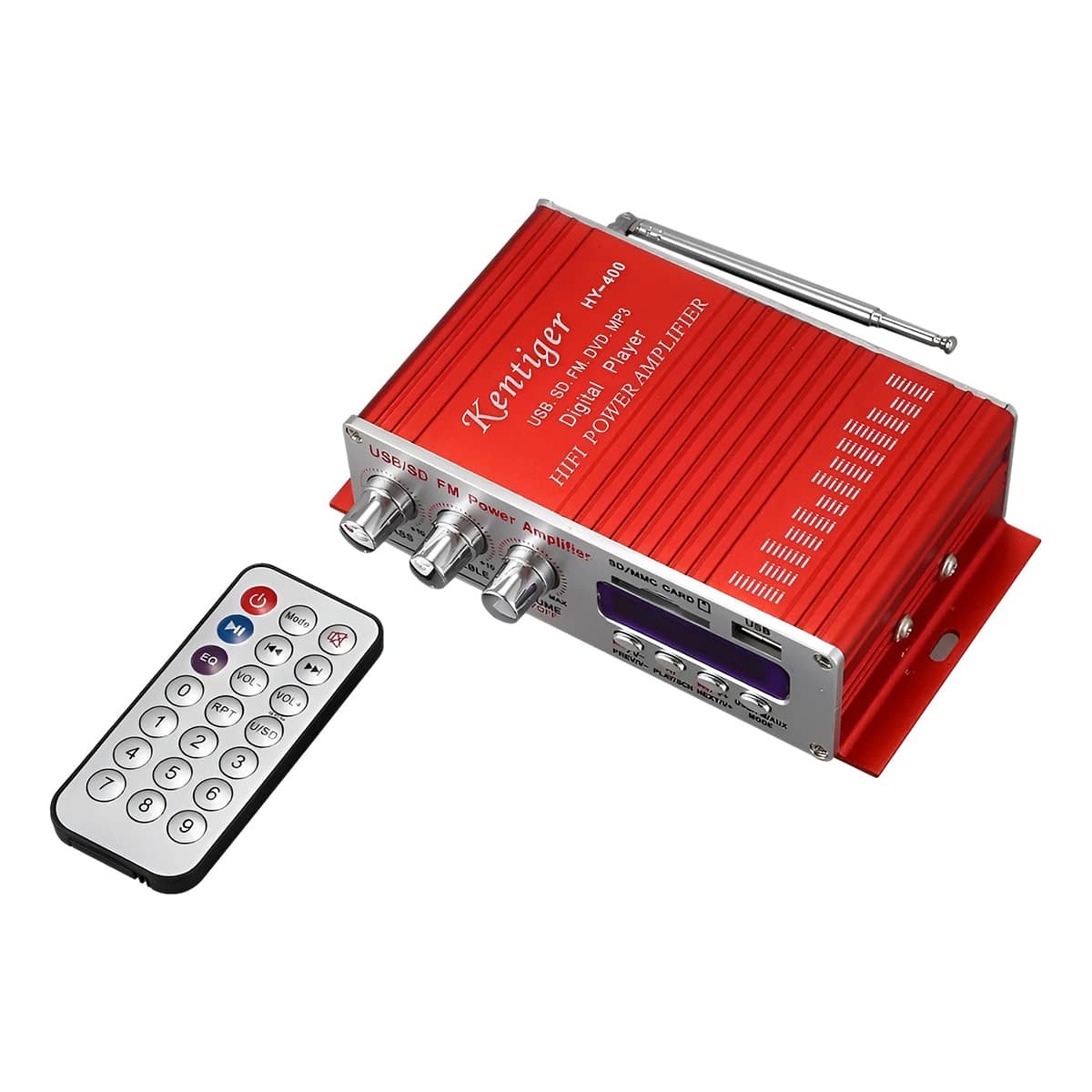 Amplificador Estéreo Hi-Fi 12 V com FM e AUX