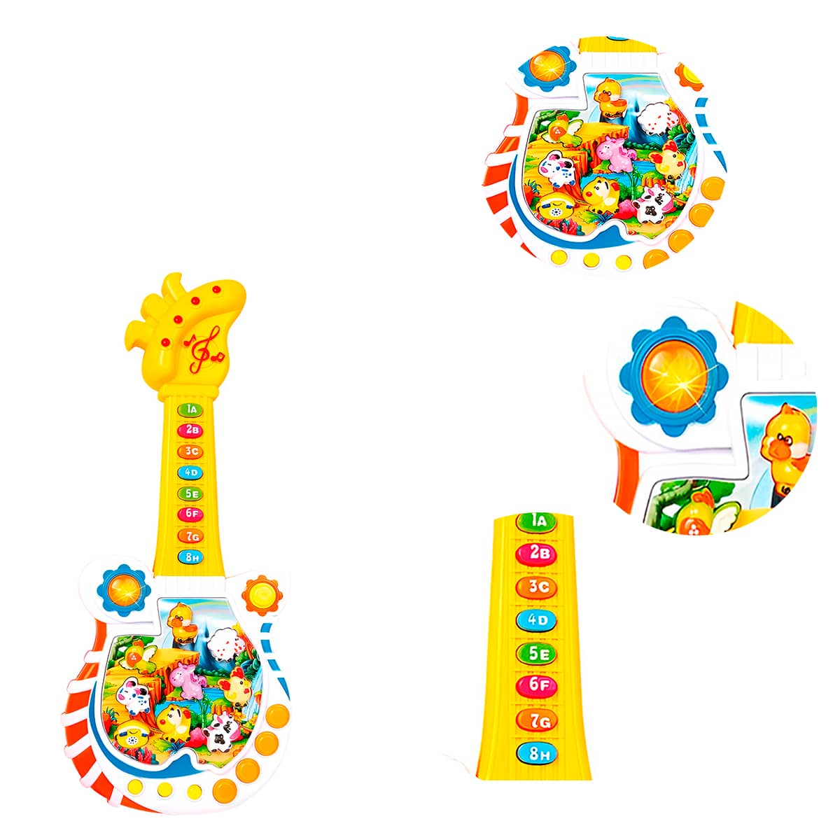 Guitarrinha Infantil Educativa Musical Luzes e Sons