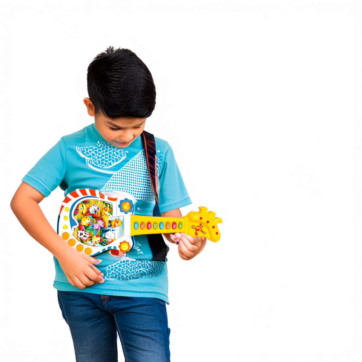 Guitarrinha Infantil Educativa Musical Luzes e Sons