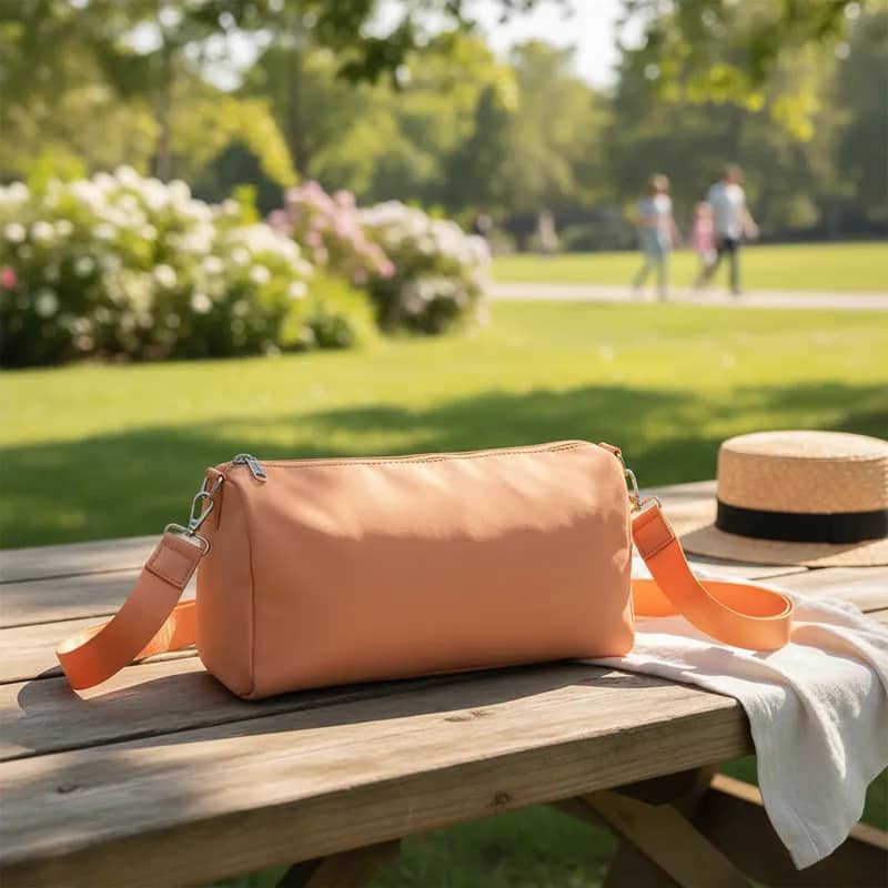 Bolsa Transversal Feminina Alça Grossa Salmão