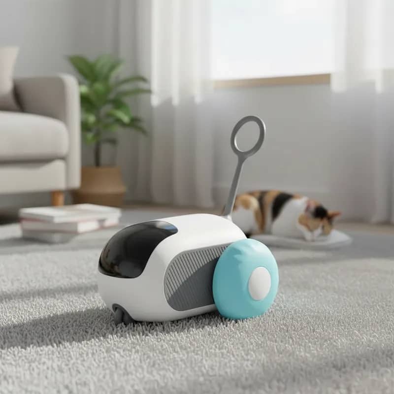 Carrinho Interativo para Gatos Elétrico USB Azul