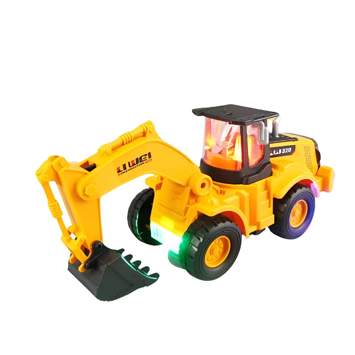 Escavadeira Trator Infantil Miniatura com Luz