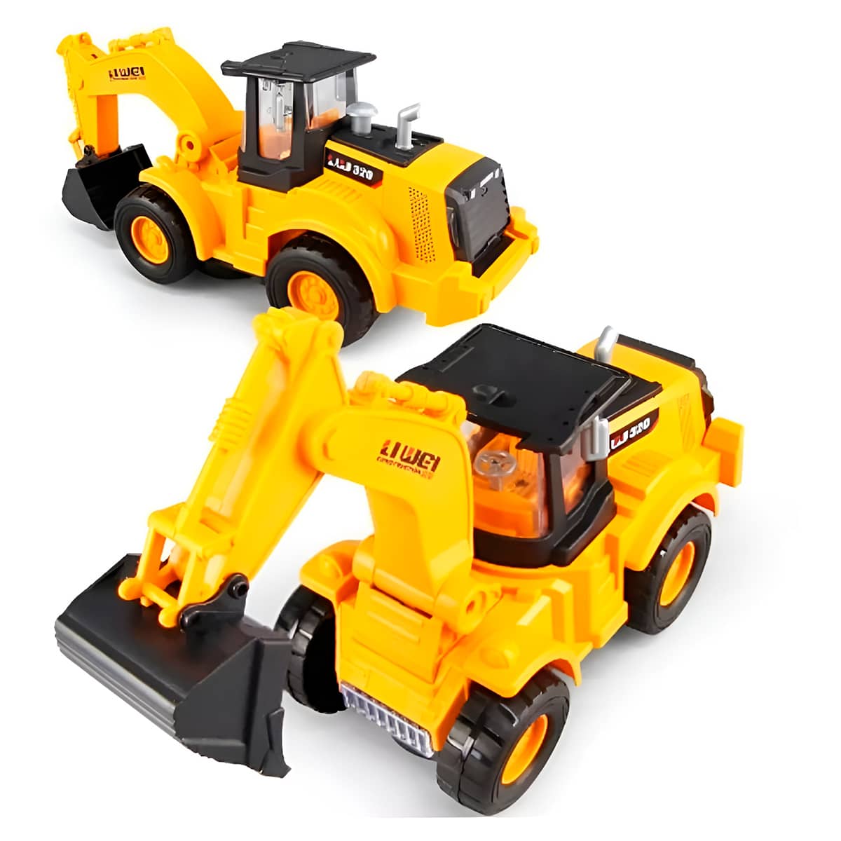 Escavadeira Trator Infantil Miniatura com Luz