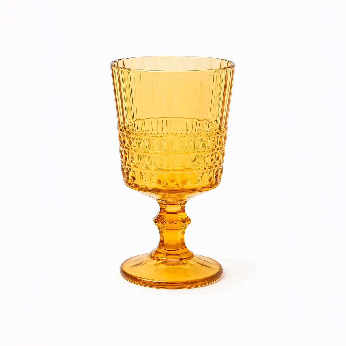Jogo 6 Taças de Vinho Vidro Listrado Âmbar 360 ml