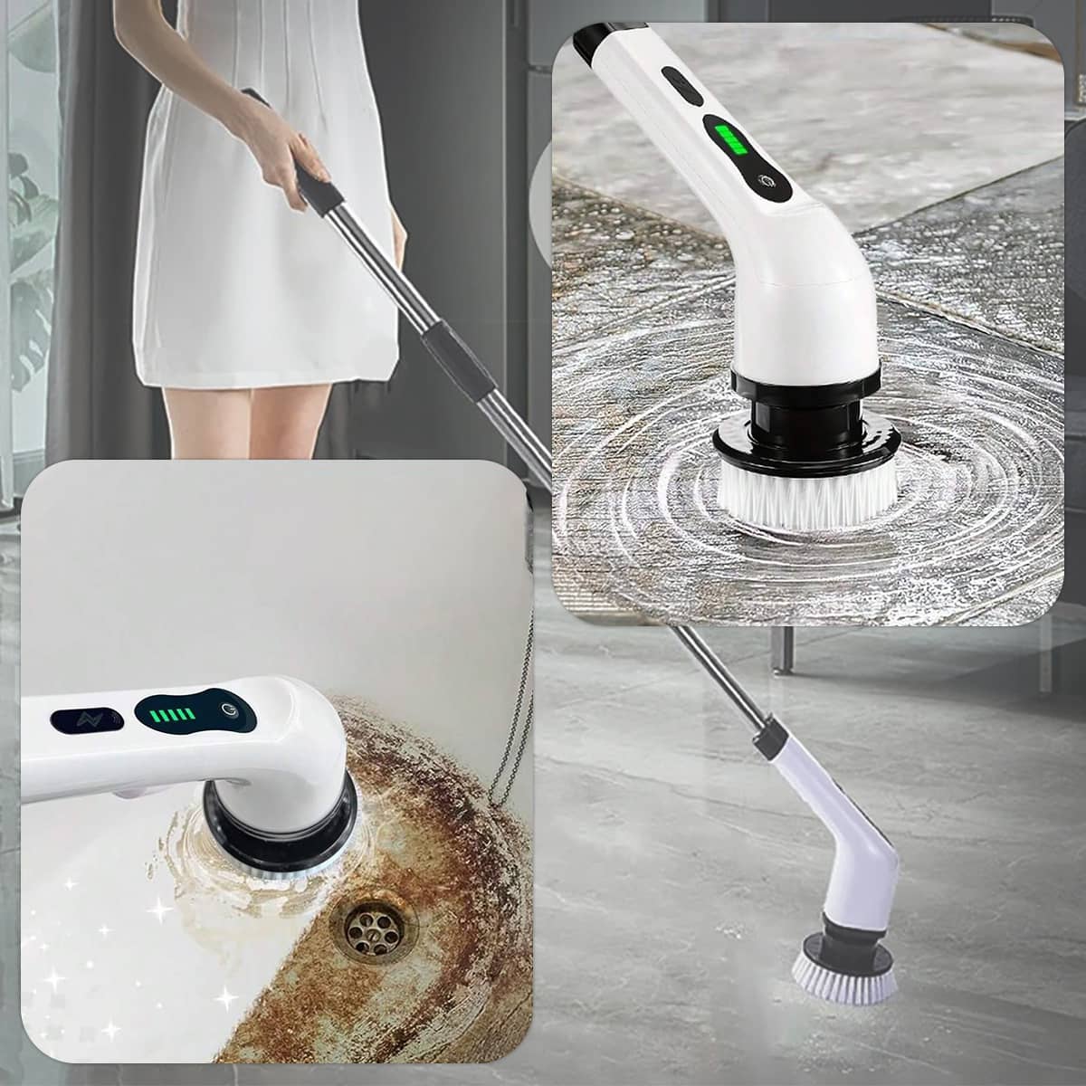 Escova de Limpeza Elétrica Recarregável USB