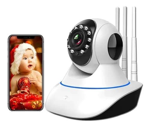 Câmera IP WiFi 3 Antenas 720p Visão Noturna Controle por App