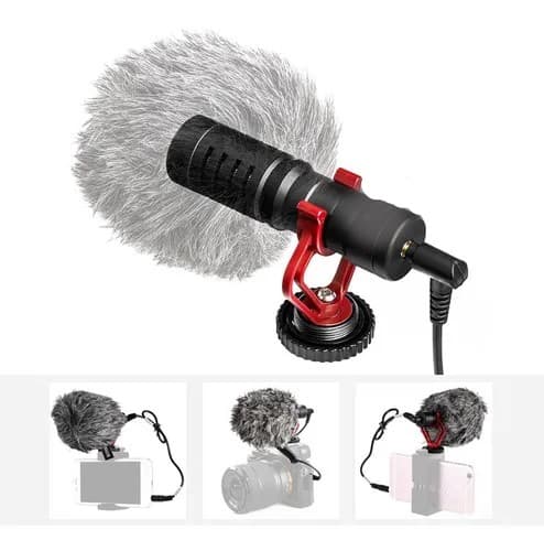 Microfone Direcional BY-MM1 Cardioide para Câmera DSLR e Smartphone