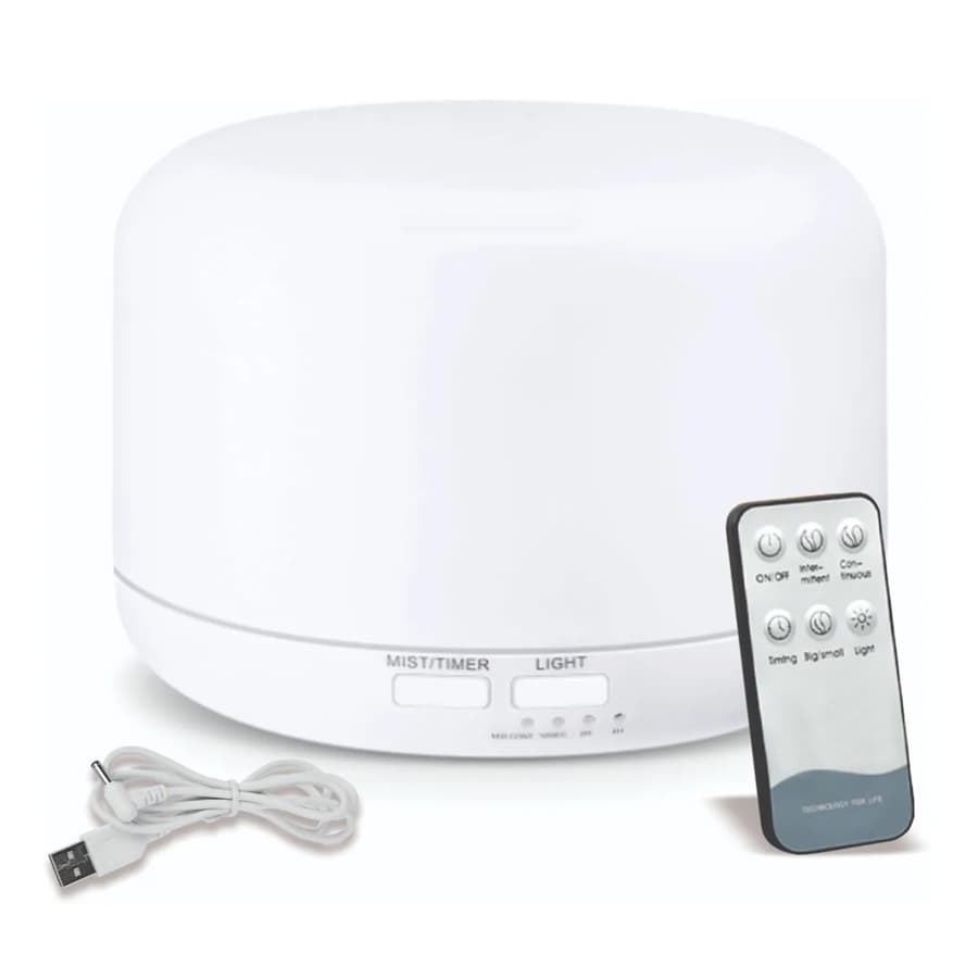 Umidificador Difusor Aroma Ultrassônico 500ml Bivolt com LED e Controle