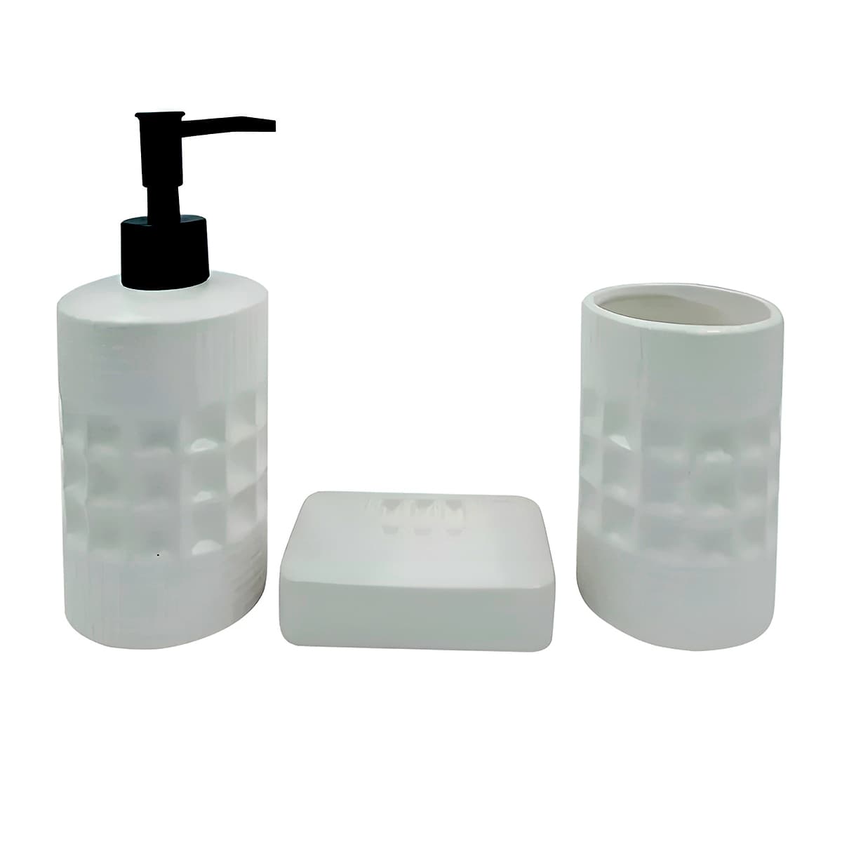 Conjunto para Banheiro 3 Peças Bancada Pequim Branco