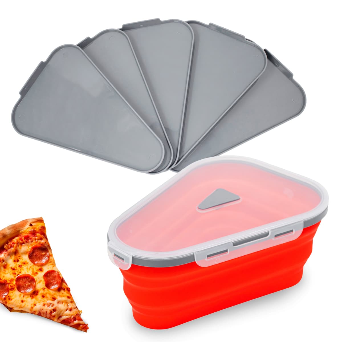 Pote para Pizza Silicone Expansível 5 Fatias