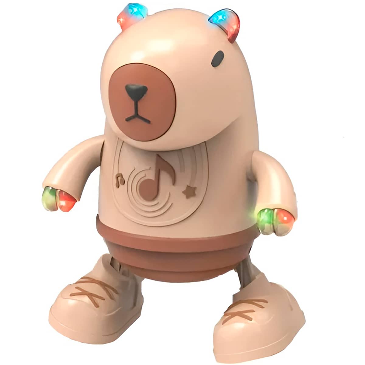 Brinquedo Robô Capivara Dançante com Música e Luz LED