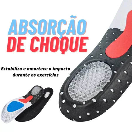 Par de Palmilha Ortopédica Silicone Fascite Plantar Alívio de Dor Esporão Ajustável