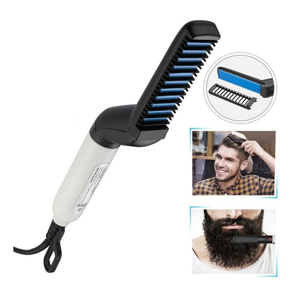 Pente Alisador de Barba e Cabelo Masculino Multifuncional Bivolt - Chapinha para Homem