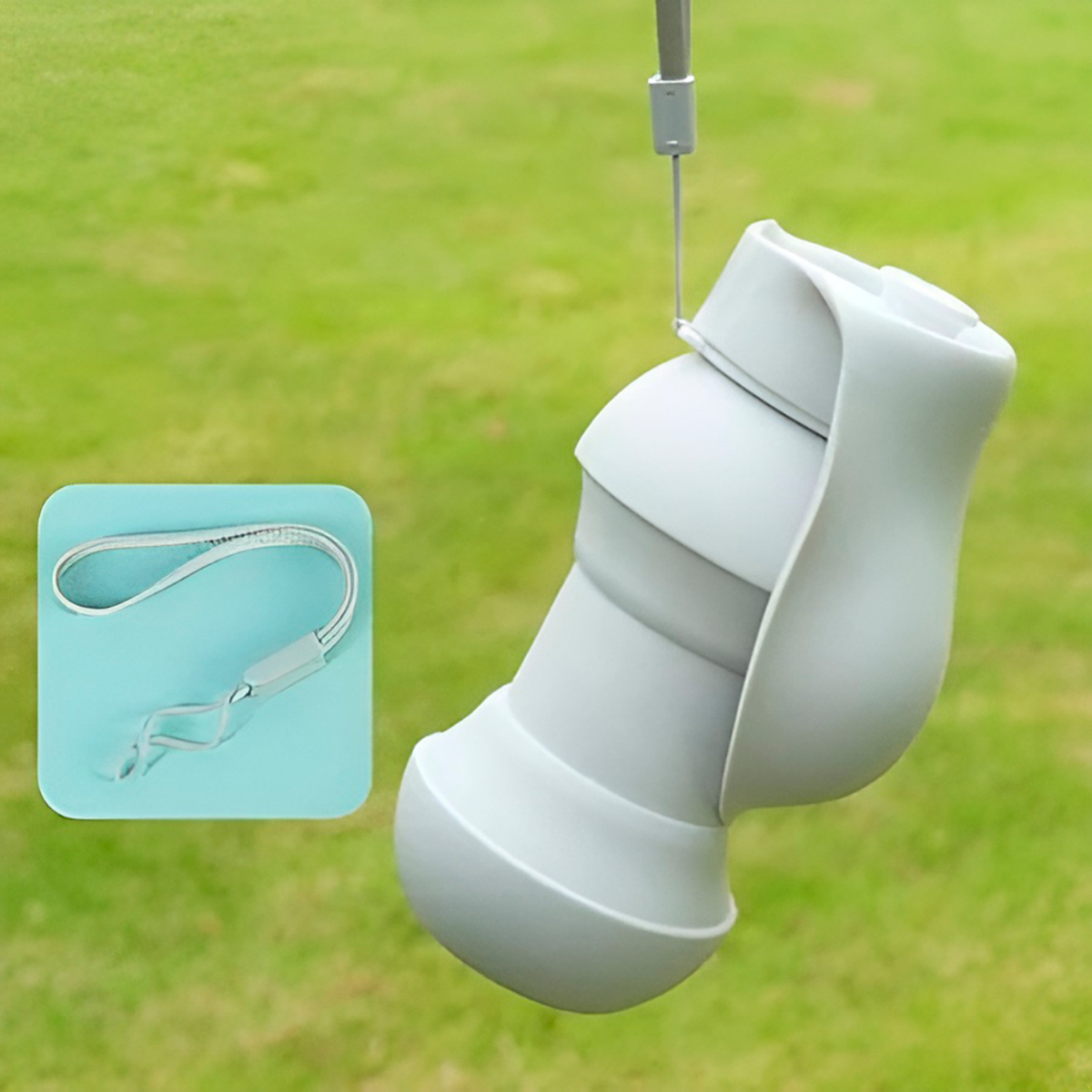 Bebedouro Dobravel Silicone Pets 300ml Portatil Passeio Viagem Cães