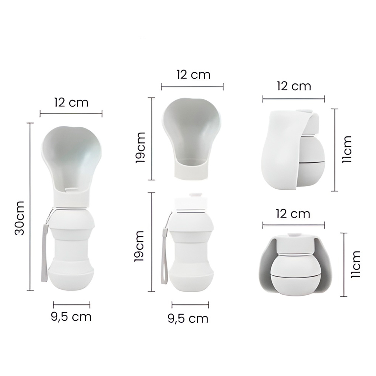 Bebedouro Dobravel Silicone Pets 300ml Portatil Passeio Viagem Cães