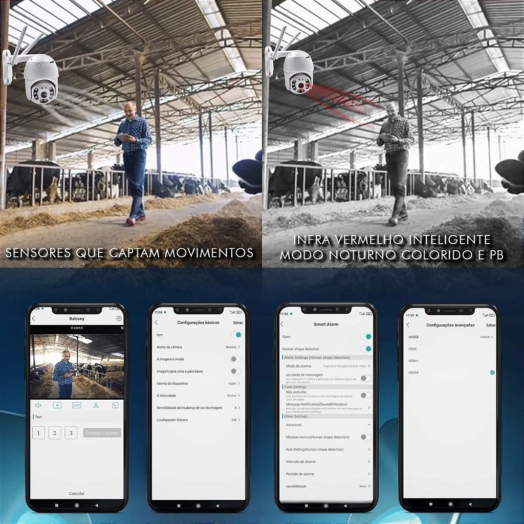 Câmera Segurança IP WiFi 5MP Speed Dome Externa IP67 ICSee