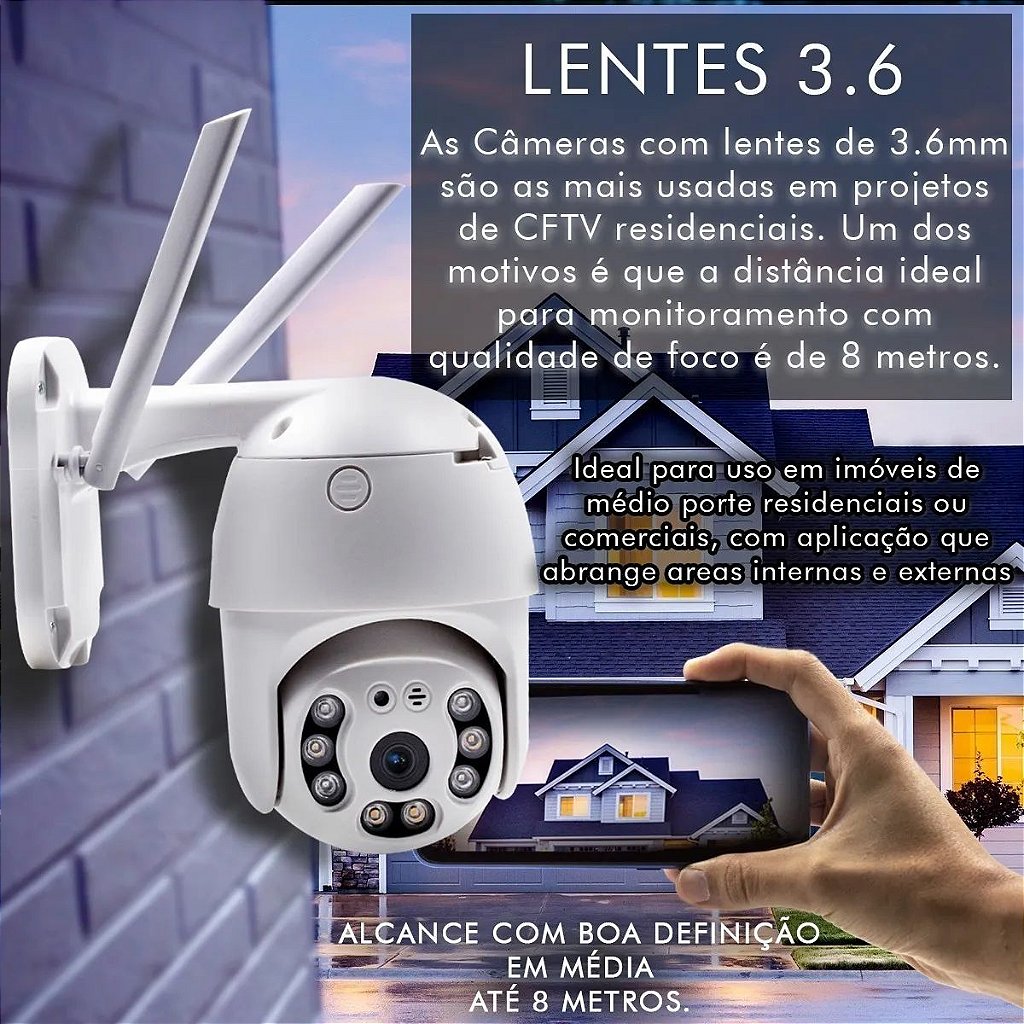 Câmera Segurança IP WiFi 5MP Speed Dome Externa IP67 ICSee
