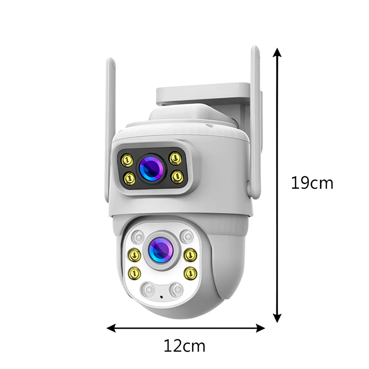 Câmera Segurança WiFi Lente Dupla 3MP Visão Noturna ICSee 2 Antenas