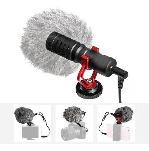 Microfone Direcional BY-MM1 Cardioide para Câmera DSLR e Smartphone