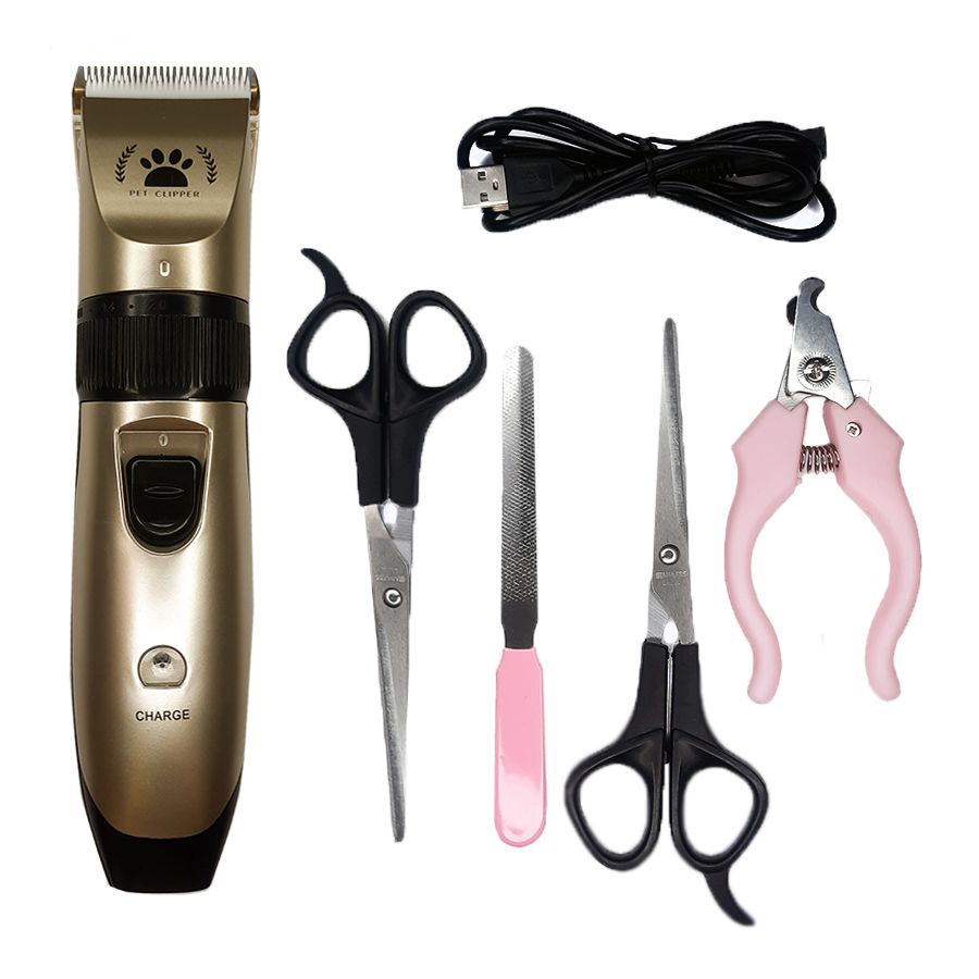 Kit Máquina de Tosa Pet Profissional Sem Fio Bivolt com Pentes e Cabo