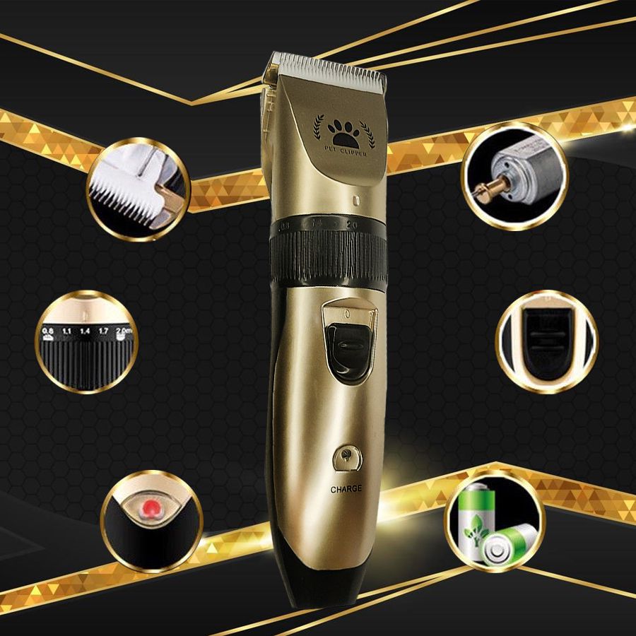 Kit Máquina de Tosa Pet Profissional Sem Fio Bivolt com Pentes e Cabo