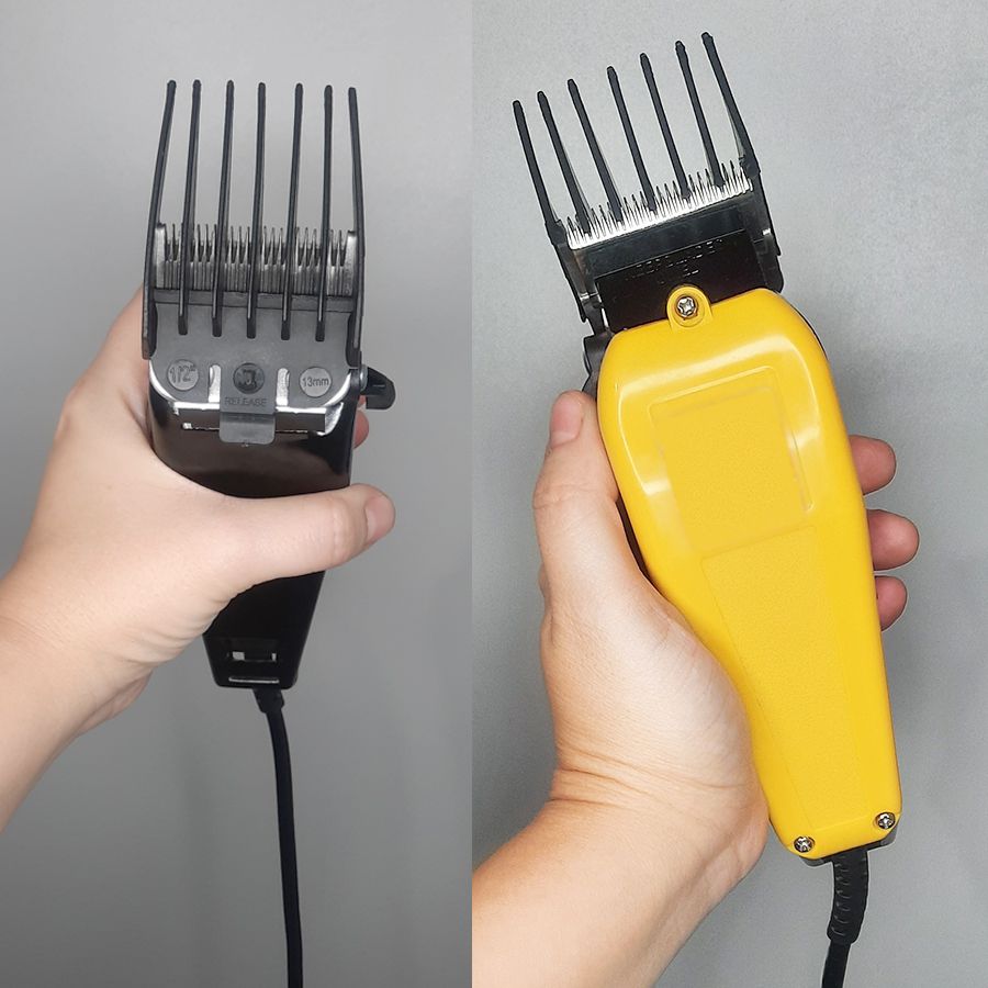 Máquina De Cabelo E Barba Profissional 8 Pentes Amarela 110v