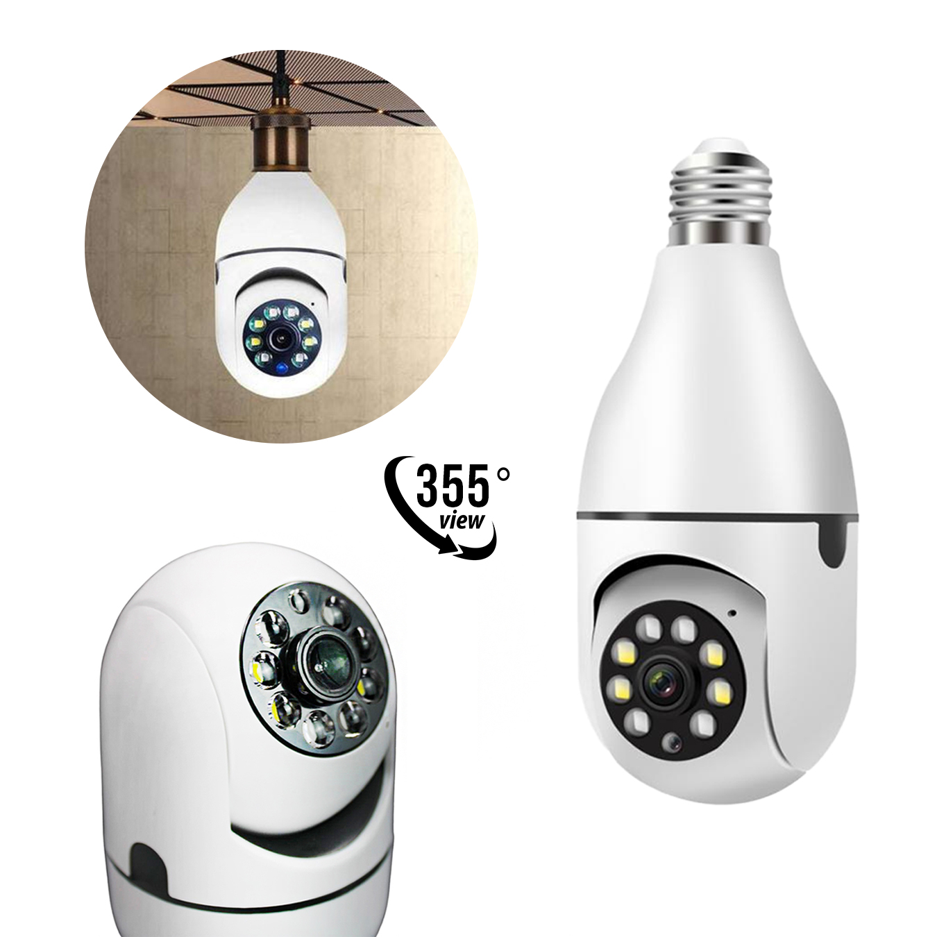 Câmera Segurança Wifi 1080p Yoosee E27 Visão Noturna 2MP