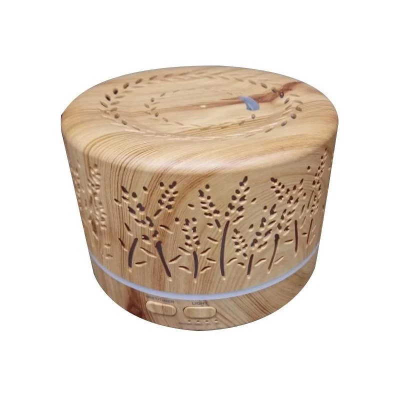 Difusor Aromatizador Umidificador Madeira LED Controle Remoto USB