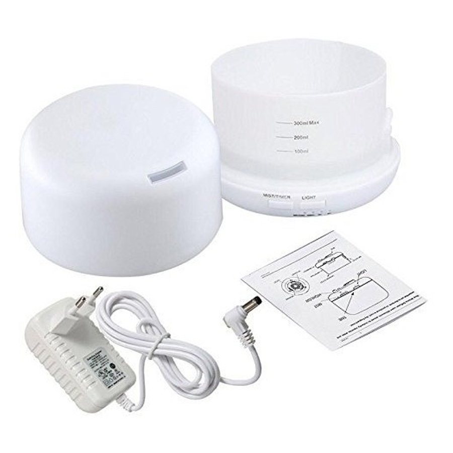 Umidificador Difusor Aroma Ultrassônico 300ml Bivolt com LED e Controle