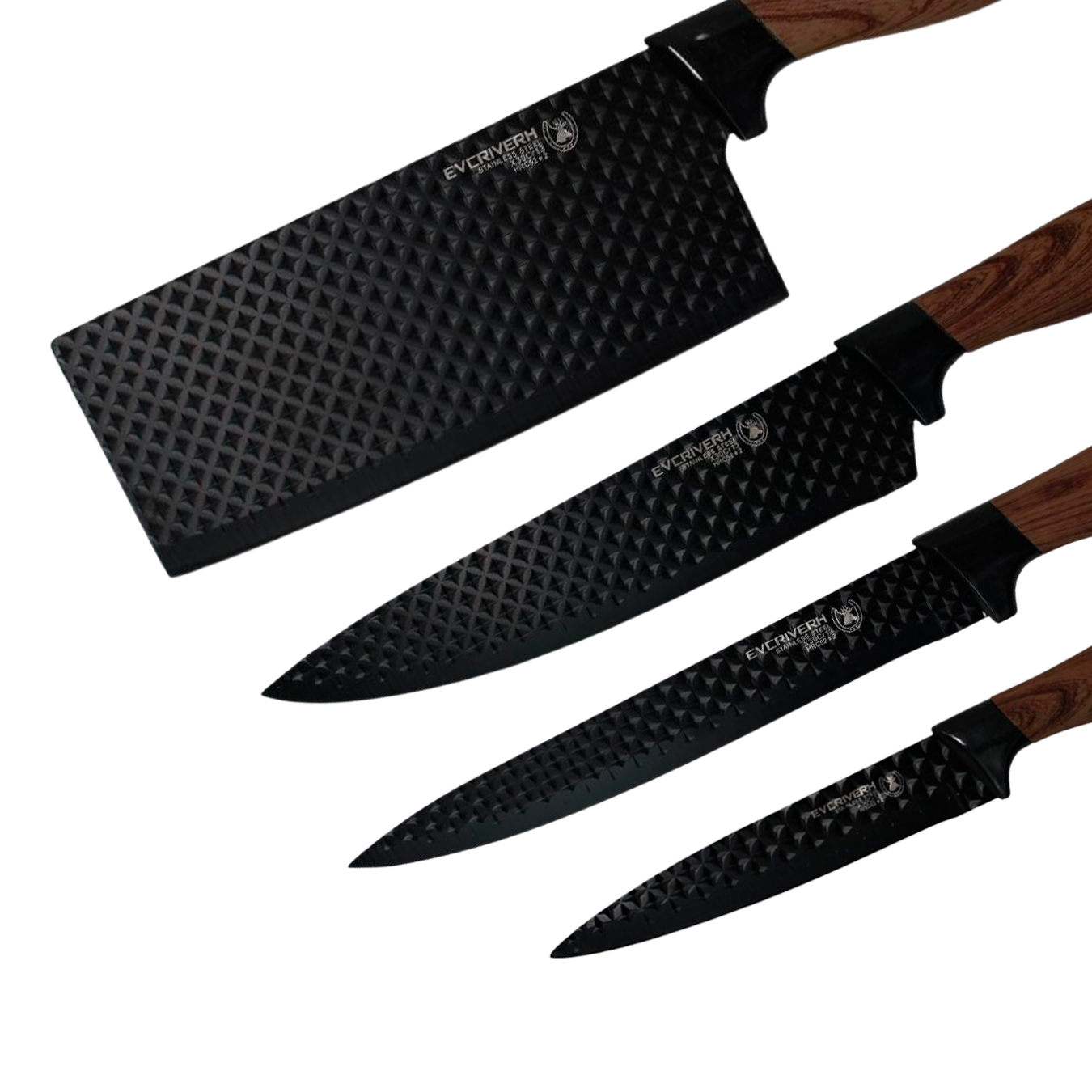 Jogo De Facas 6 Peças All Black Aço Inox Premium Conjunto Chef