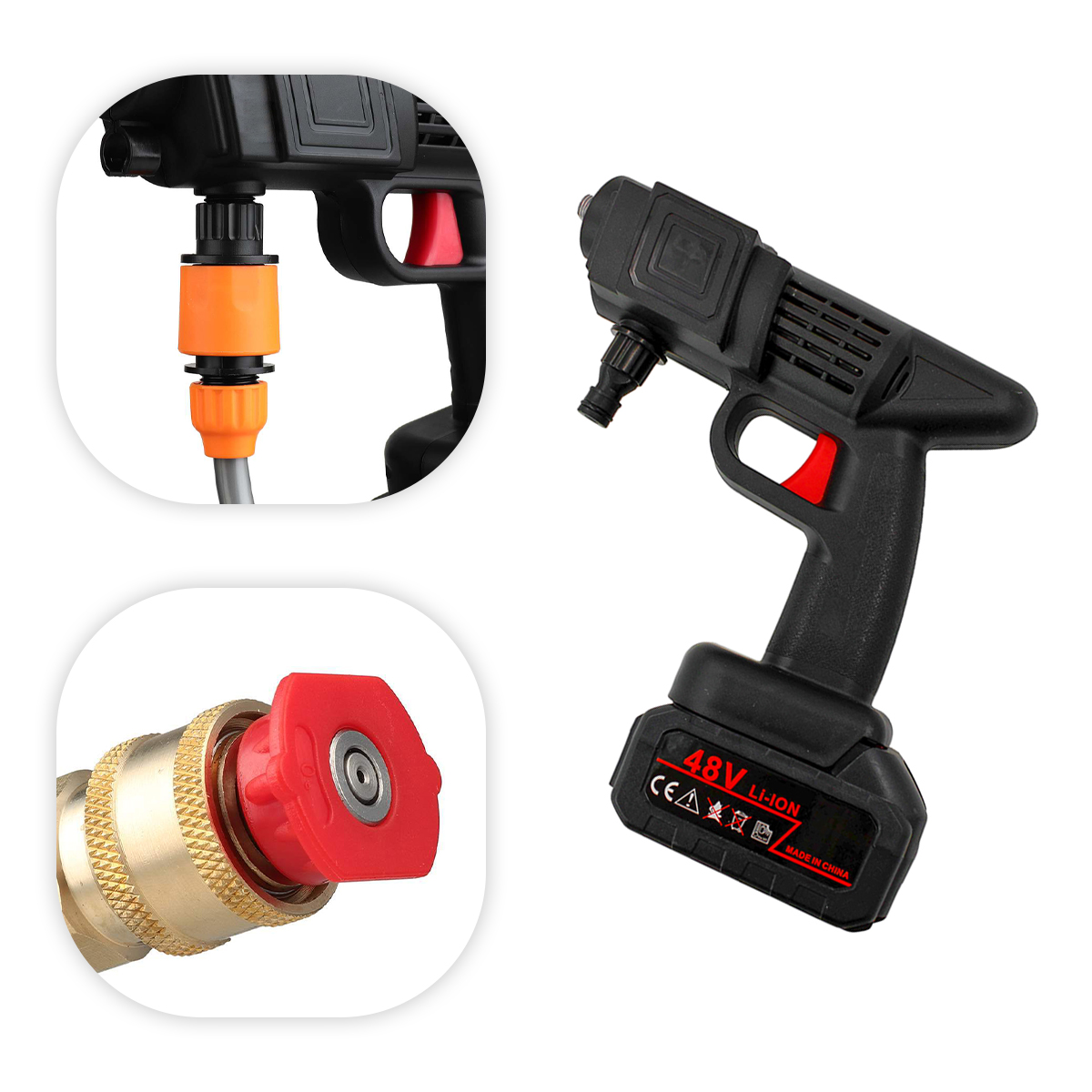 Lavadora Portátil 48V Bateria | Maleta Bivolt 5m Mangueira