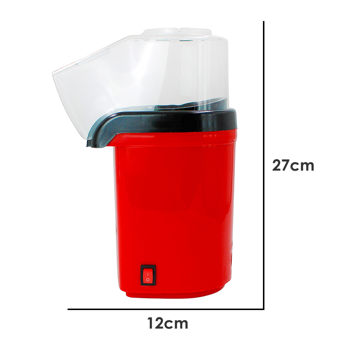 Pipoqueira Elétrica Ar Quente 1200W Sem Óleo Vermelha 110V