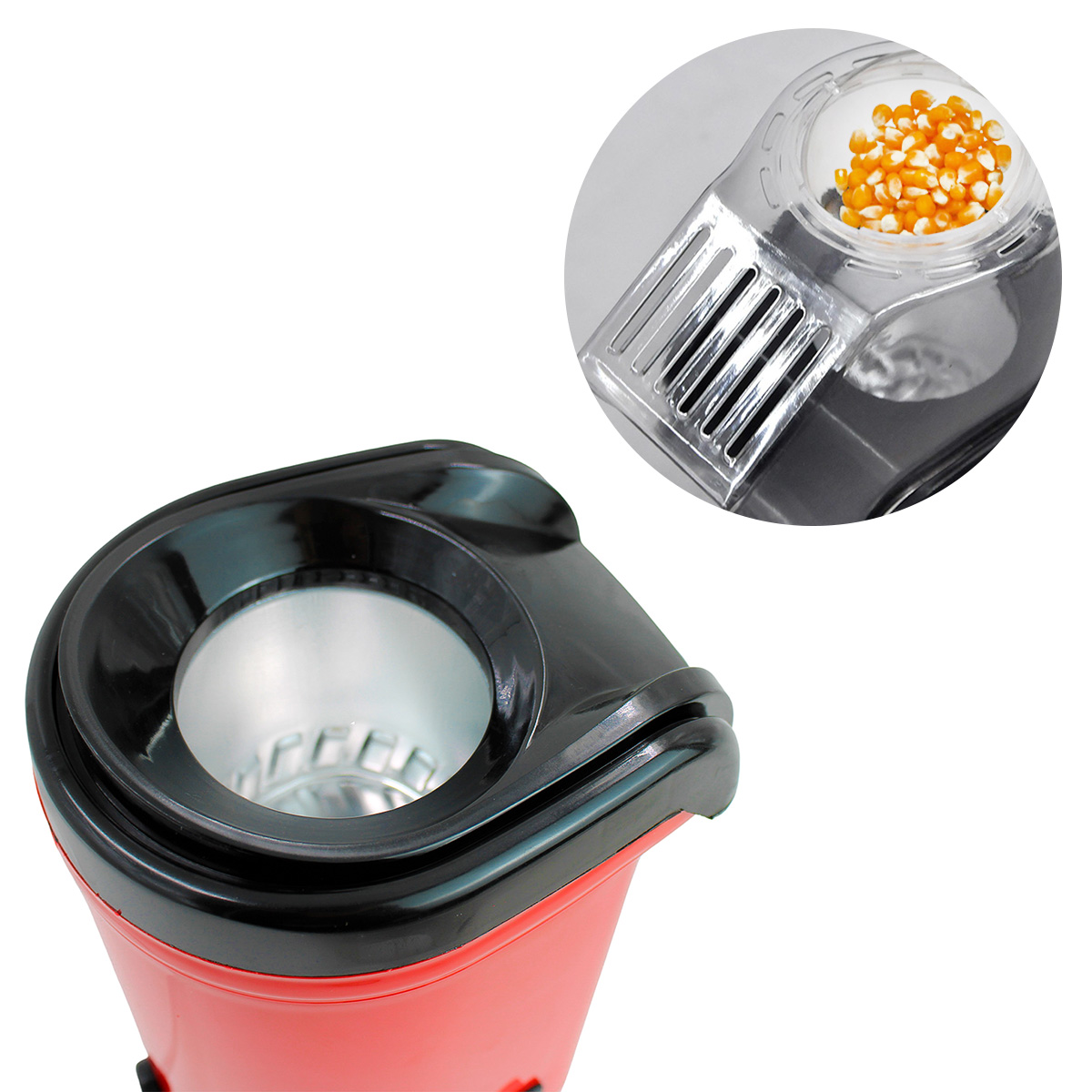 Pipoqueira Elétrica Ar Quente 1200W Sem Óleo Vermelha 110V