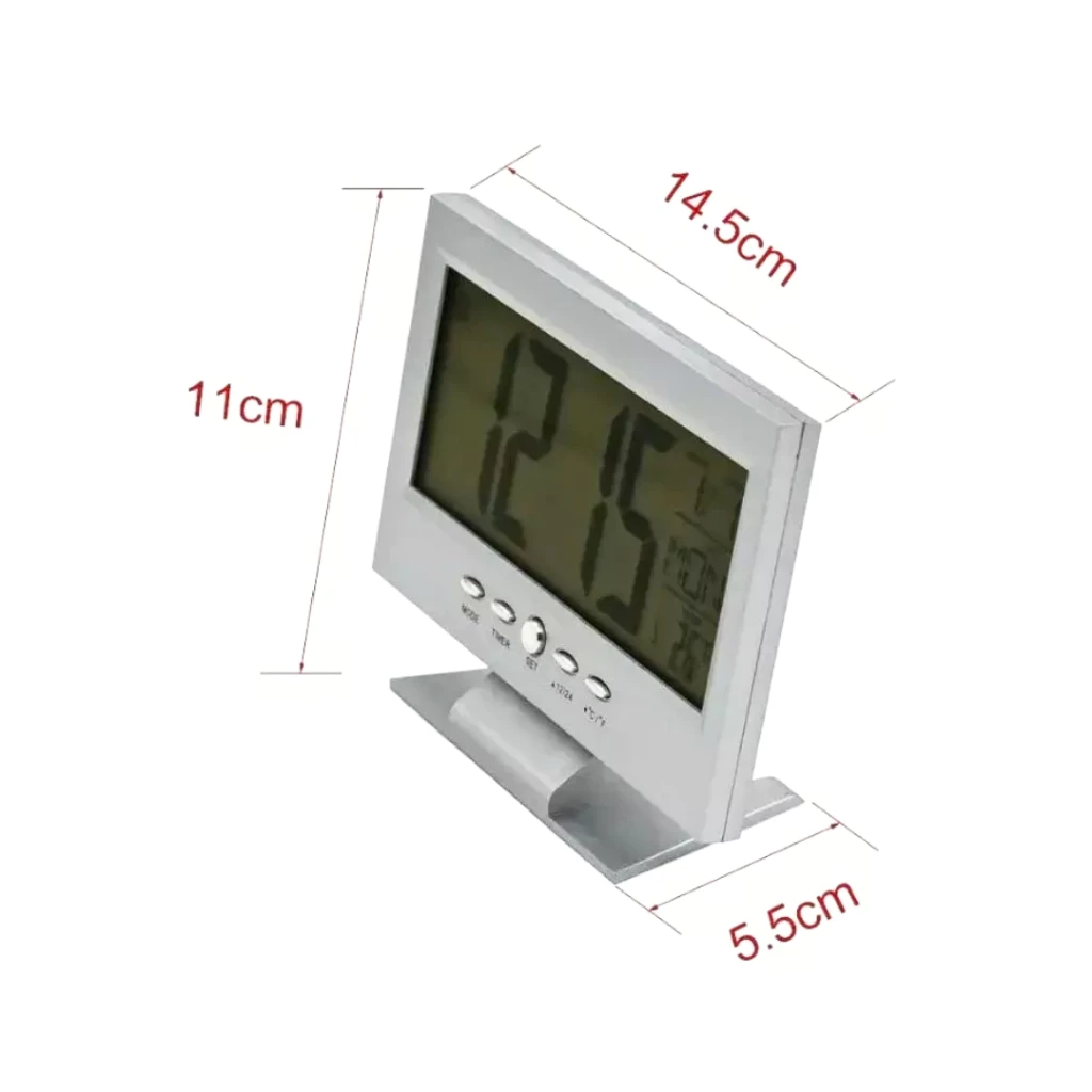 Relógio de Mesa Digital Lcd Acionamento Sonoro